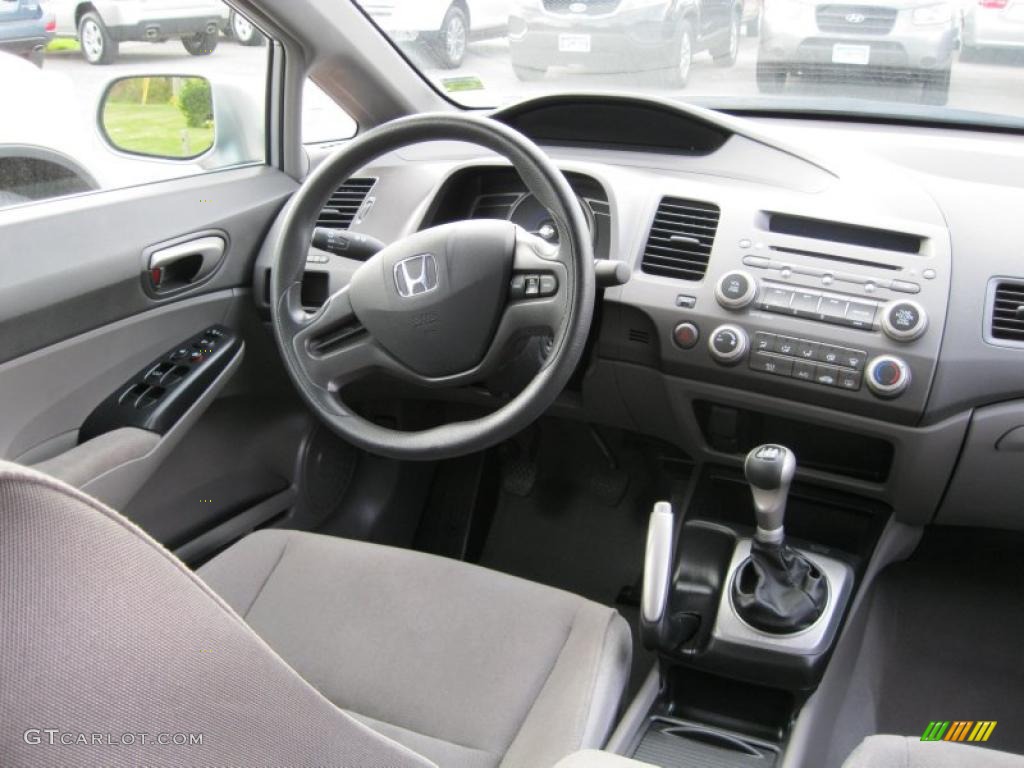 2008 Honda Civic LX Sedan Gray Dashboard Photo #38443468