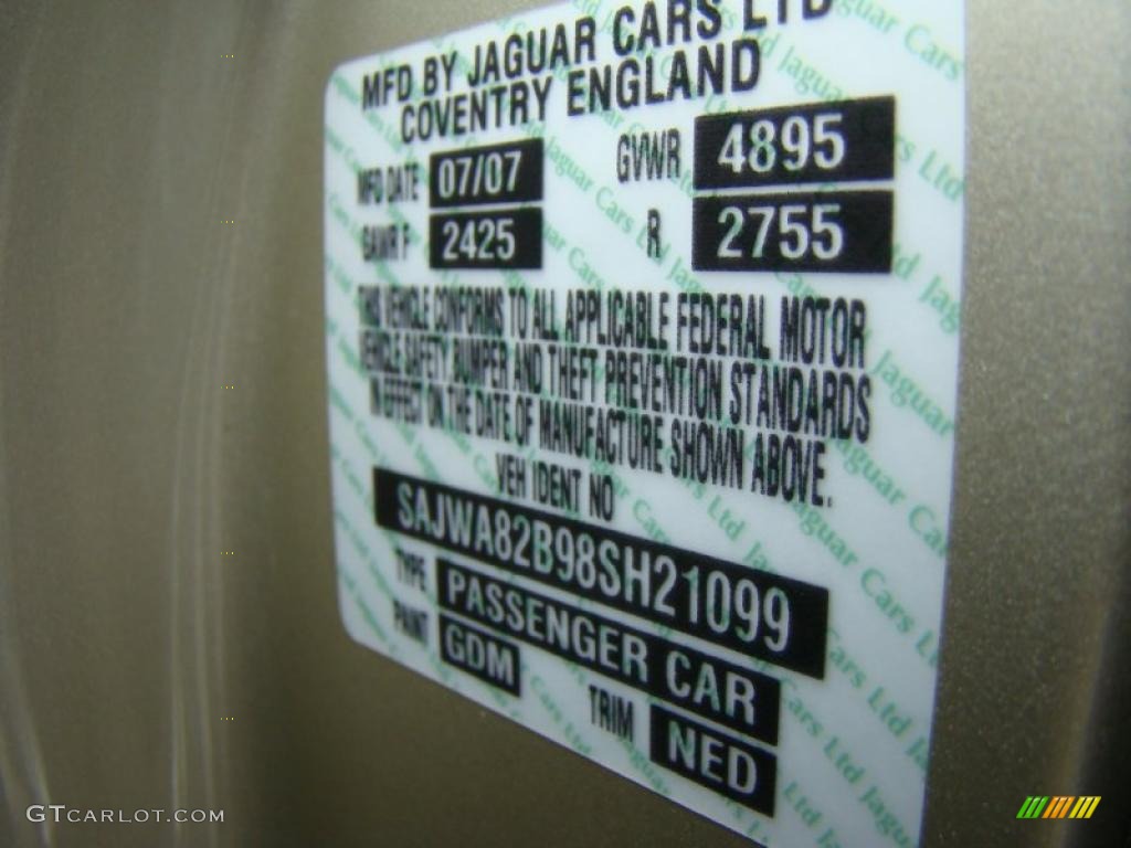 2008 XJ Color Code GDM for Winter Gold Metallic Photo #38446460