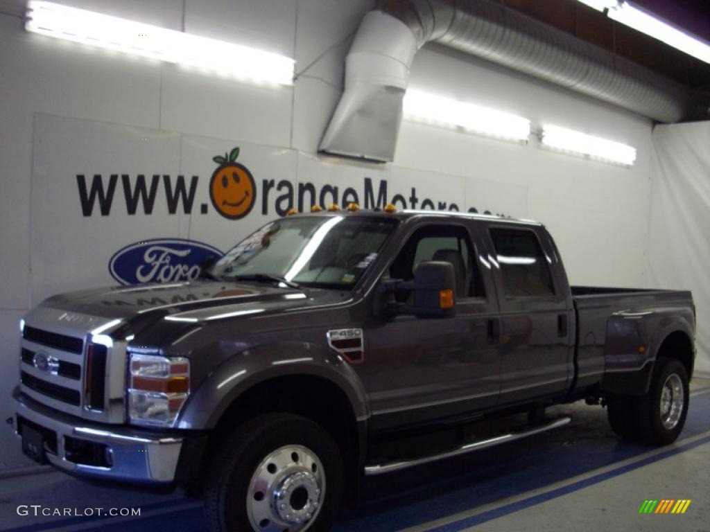 2008 F450 Super Duty Lariat Crew Cab 4x4 Dually - Dark Shadow Gray Metallic / Medium Stone Grey photo #1
