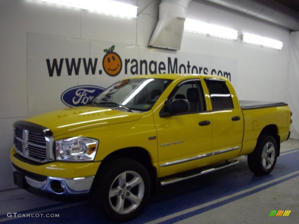 2007 Ram 1500 ST Quad Cab 4x4 - Detonator Yellow / Medium Slate Gray photo #1