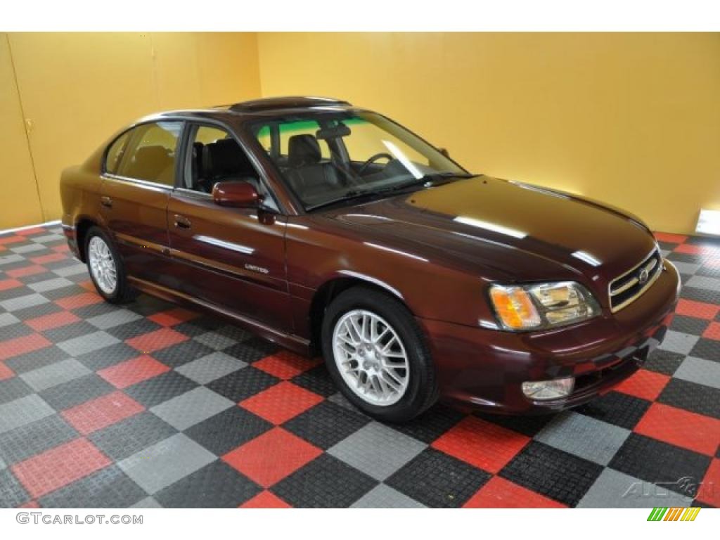 2001 Legacy GT Limited Sedan - Winestone Red Pearl / Black photo #1