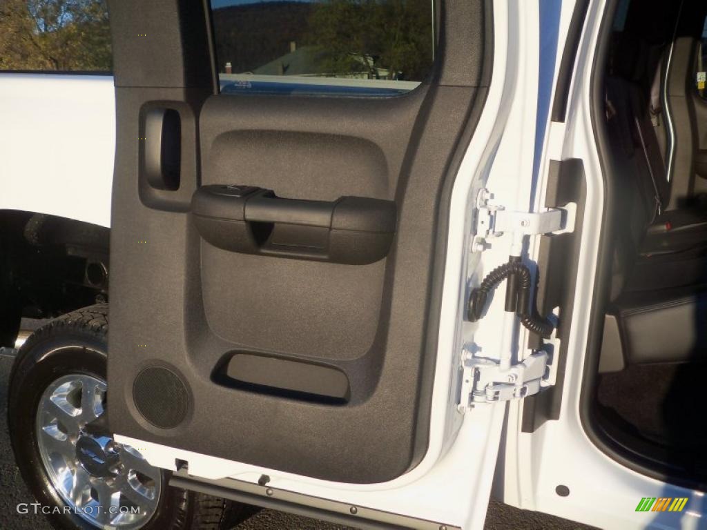 2011 Chevrolet Silverado 2500HD LTZ Extended Cab 4x4 Ebony Door Panel Photo #38451072