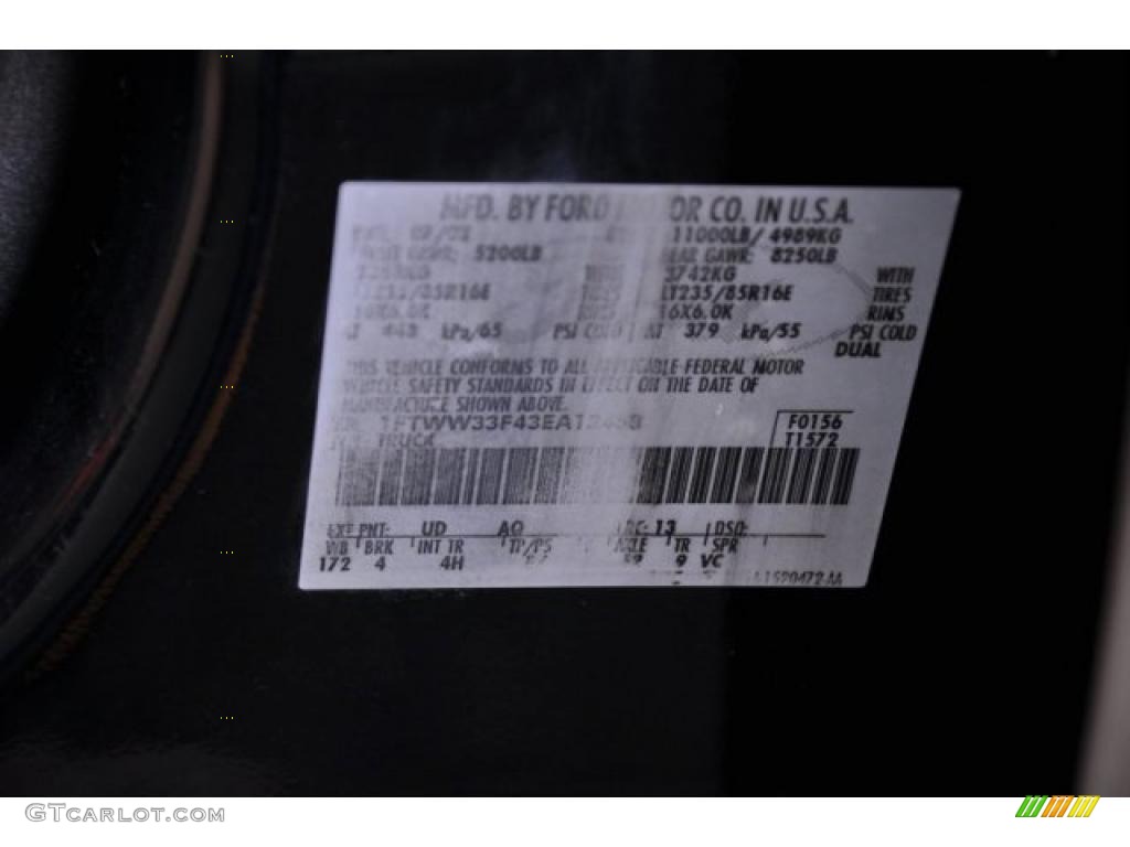 2003 F350 Super Duty Color Code UD for Black Photo #38451832