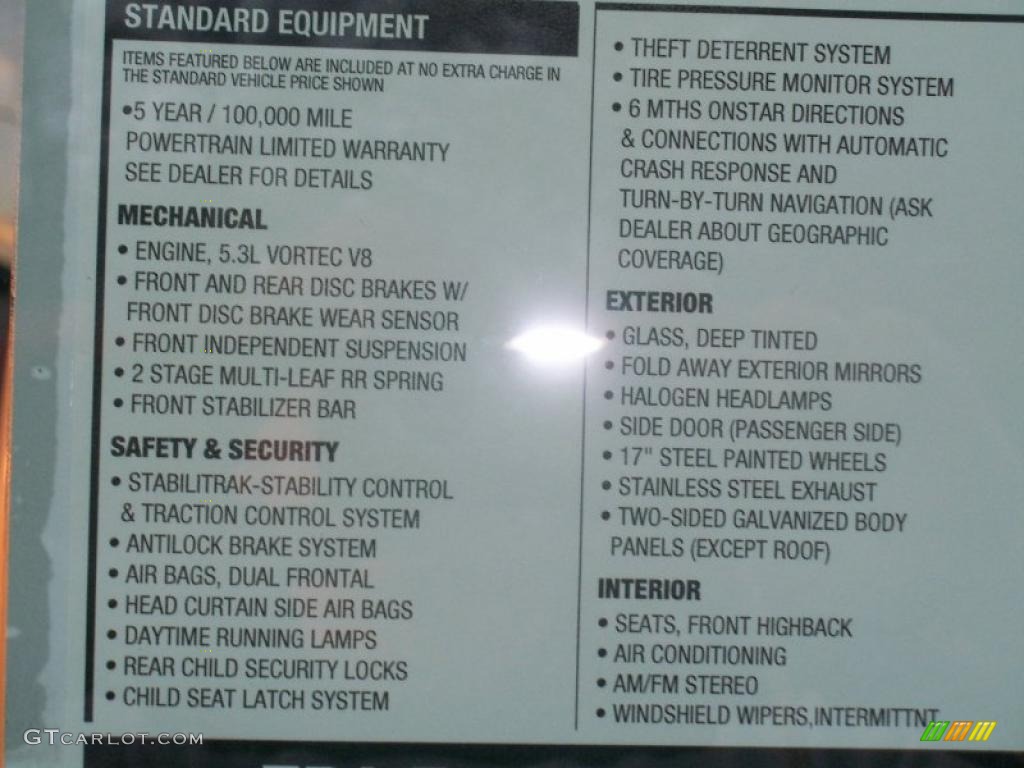 2011 Chevrolet Express LT 1500 Passenger Van Window Sticker Photo #38451977