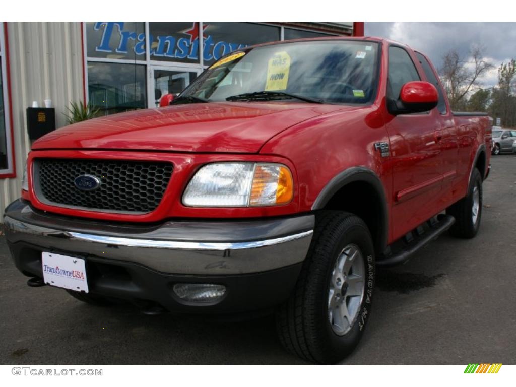 2003 F150 FX4 SuperCab 4x4 - Bright Red / Medium Graphite Grey photo #1