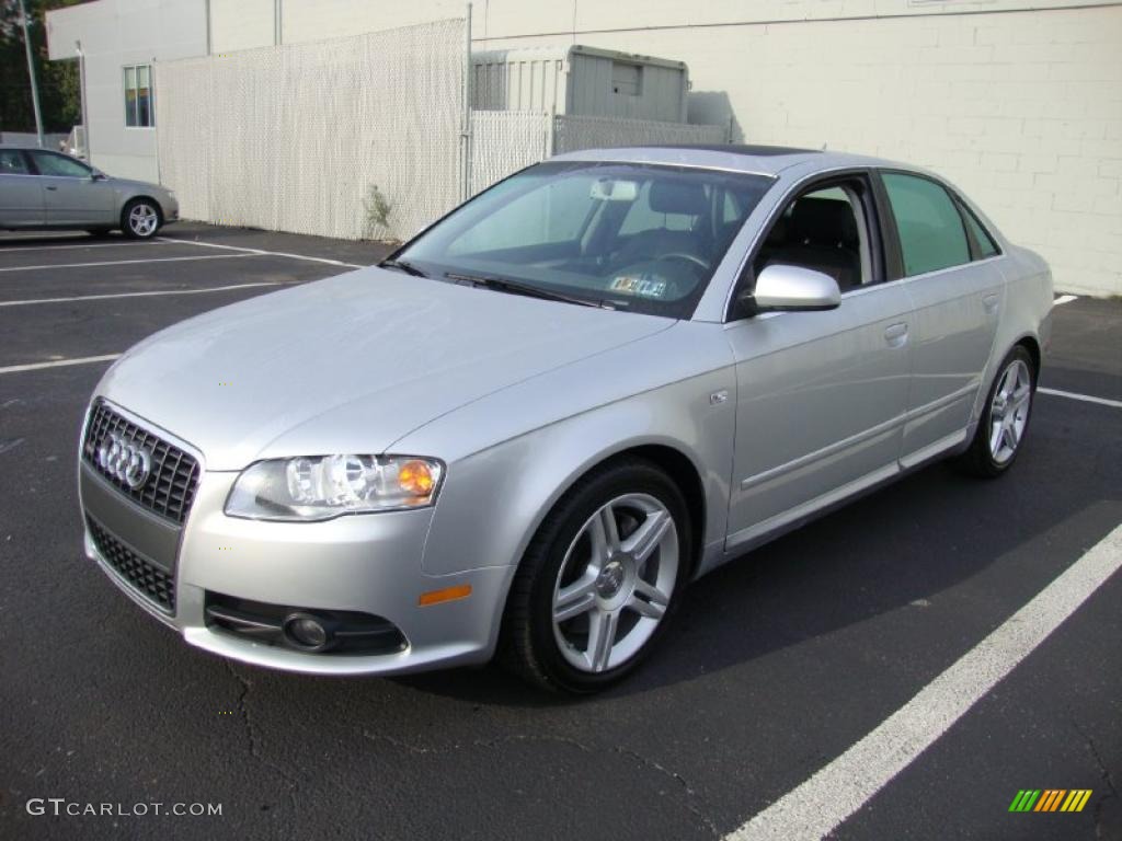 2008 A4 2.0T quattro Sedan - Light Silver Metallic / Black photo #2