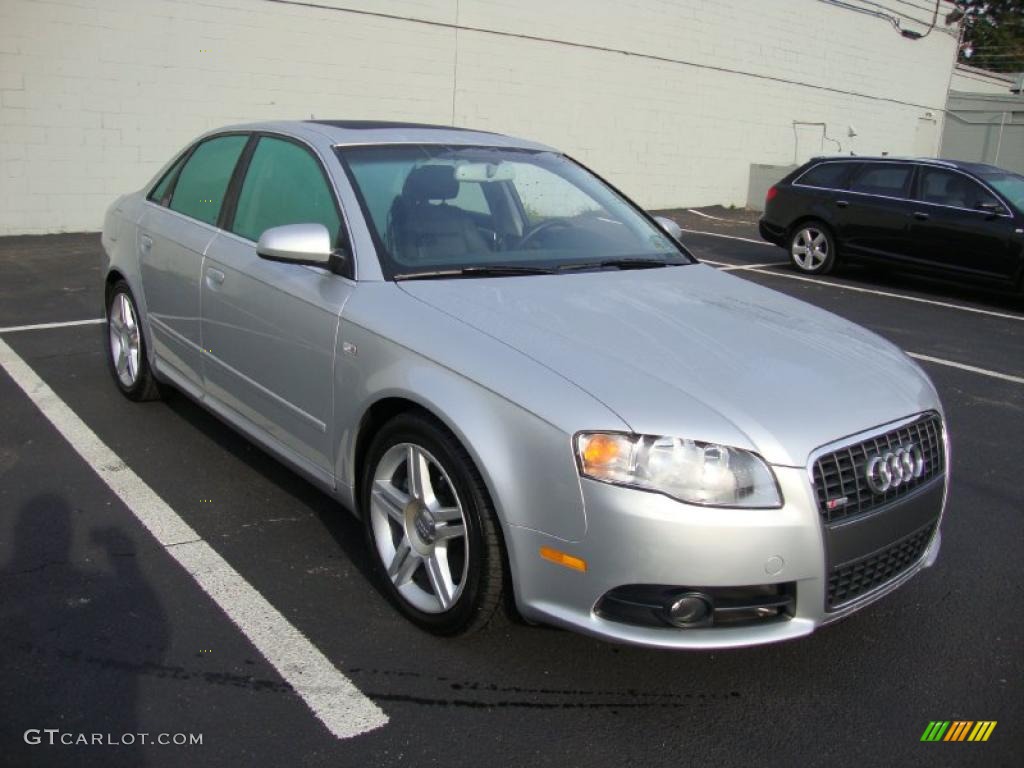 2008 A4 2.0T quattro Sedan - Light Silver Metallic / Black photo #4