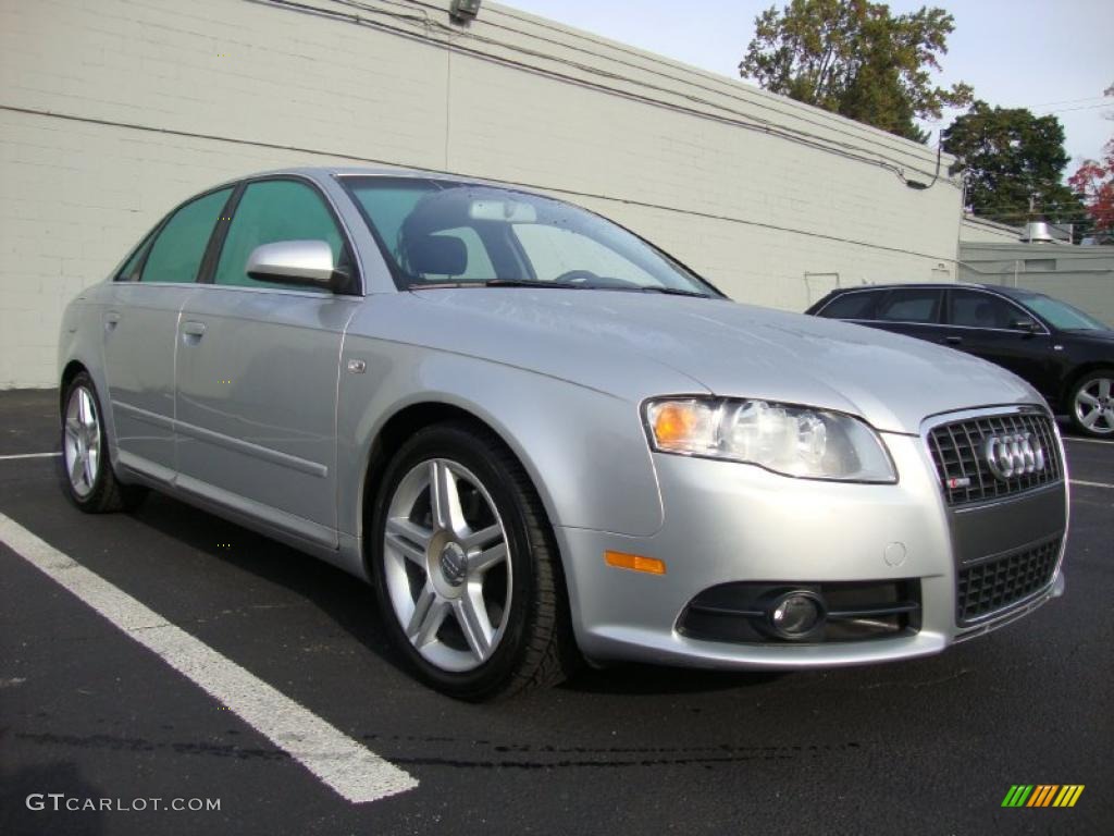 2008 A4 2.0T quattro Sedan - Light Silver Metallic / Black photo #5