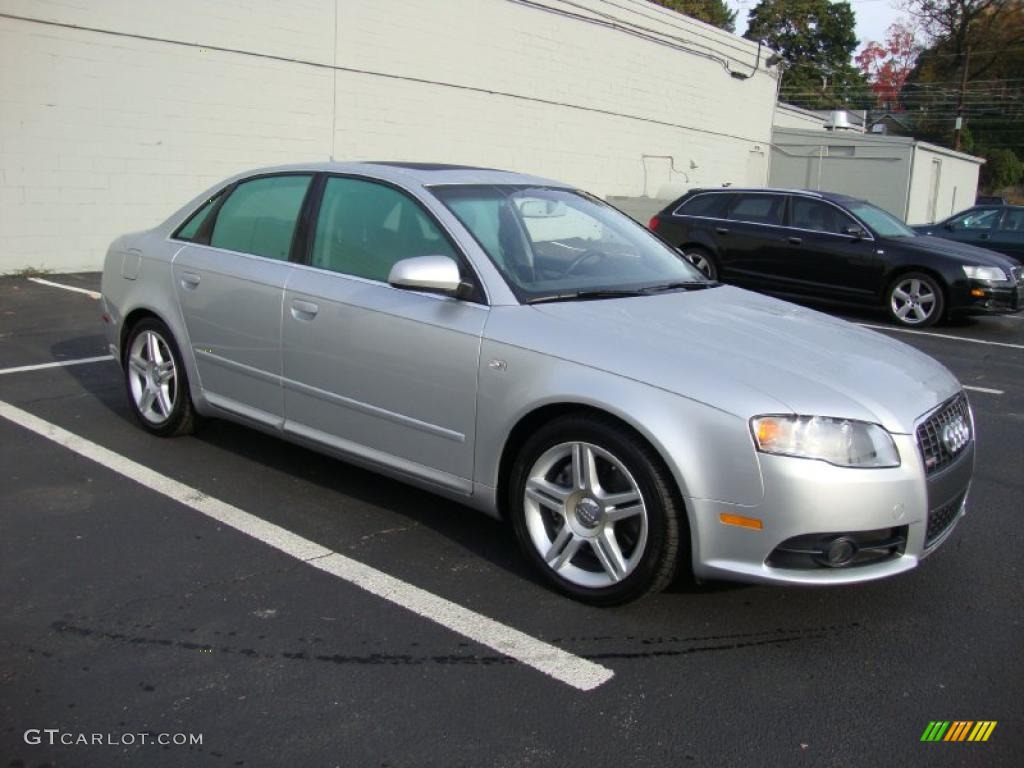 2008 A4 2.0T quattro Sedan - Light Silver Metallic / Black photo #6