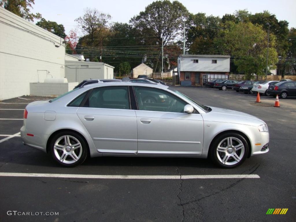 2008 A4 2.0T quattro Sedan - Light Silver Metallic / Black photo #7