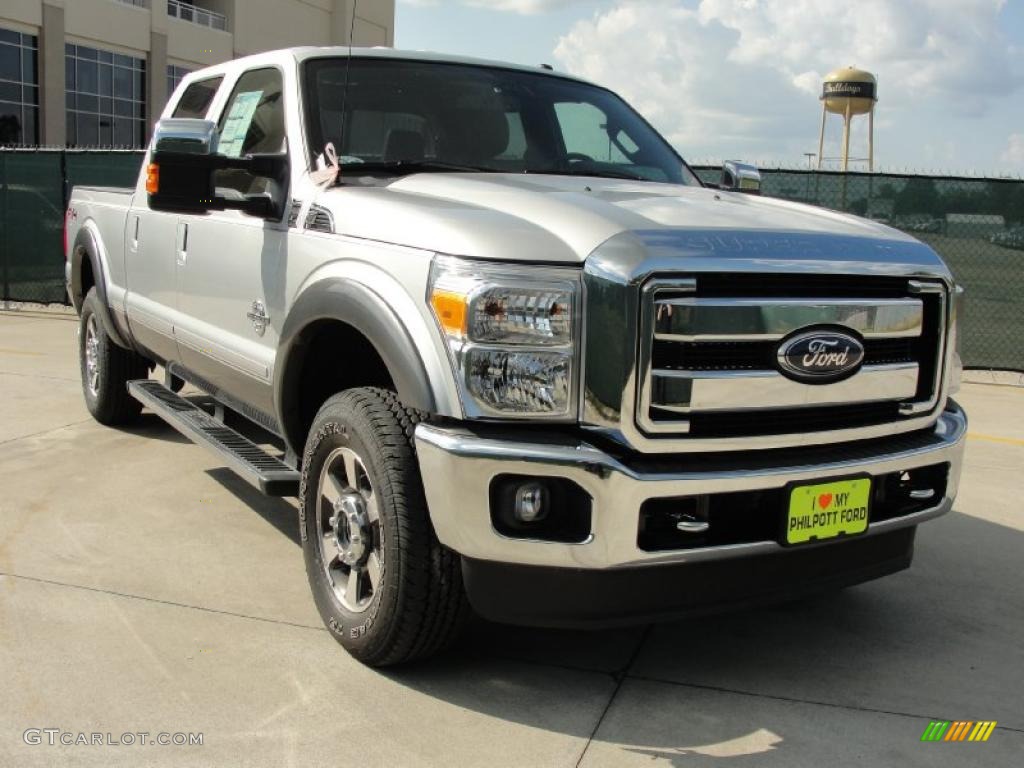 2011 F250 Super Duty Lariat Crew Cab 4x4 - Ingot Silver Metallic / Black Two Tone Leather photo #1