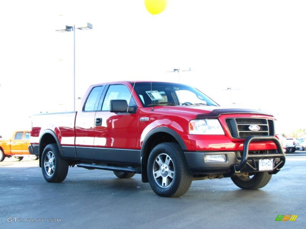 2004 F150 FX4 SuperCab 4x4 - Bright Red / Black/Medium Flint photo #2