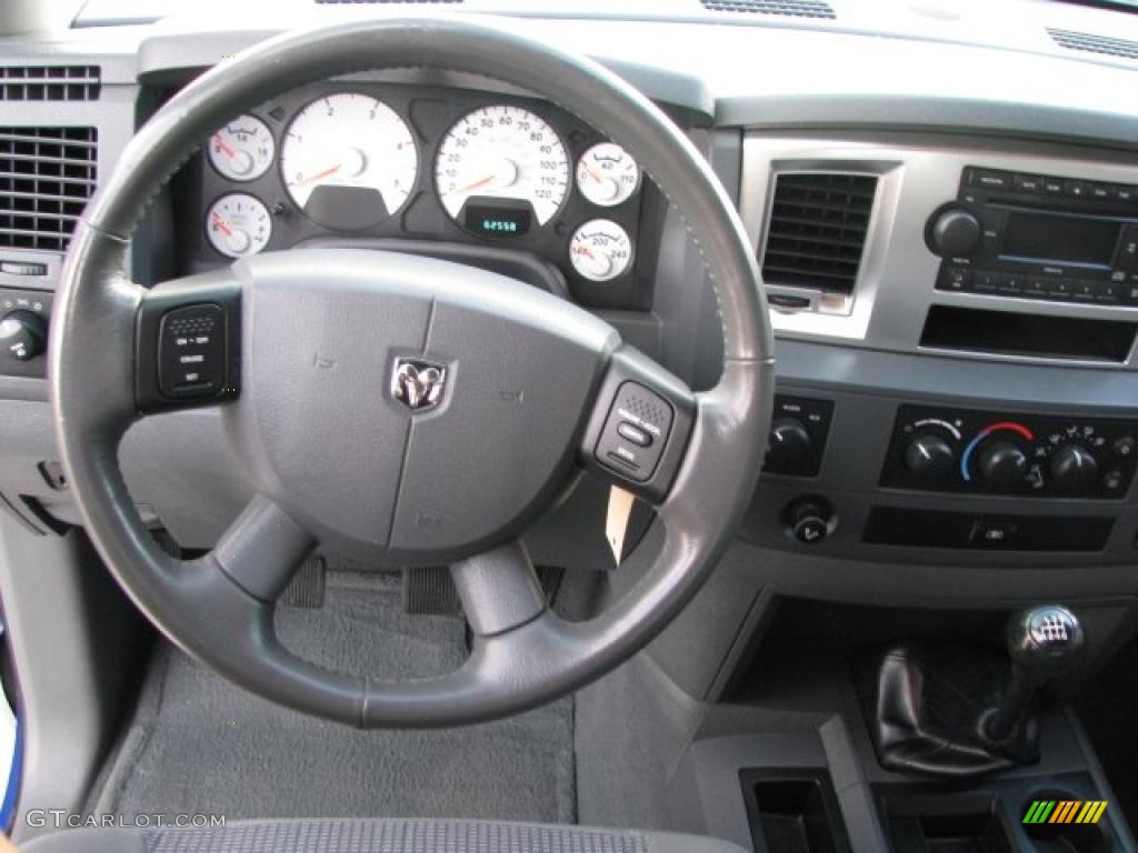 2007 Dodge Ram 2500 SLT Mega Cab 4x4 Medium Slate Gray Steering Wheel Photo #38462637