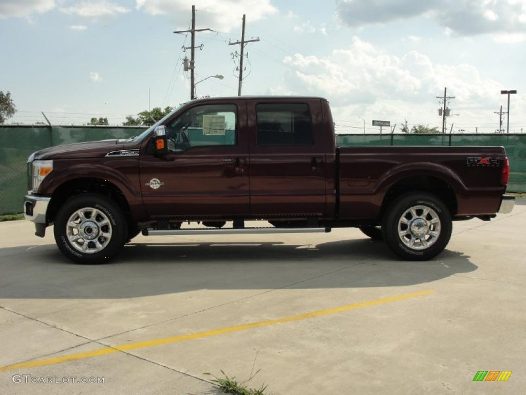 2011 F250 Super Duty Lariat Crew Cab 4x4 - Royal Red Metallic / Black Two Tone Leather photo #6