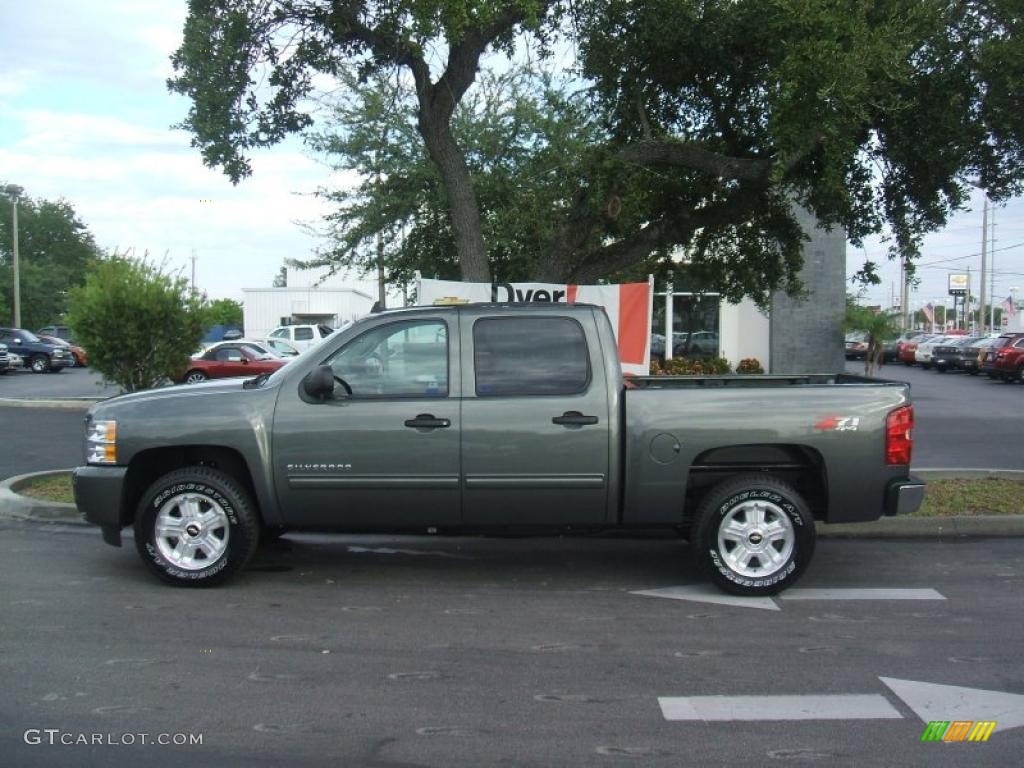 2011 Silverado 1500 LT Crew Cab 4x4 - Steel Green Metallic / Ebony photo #4