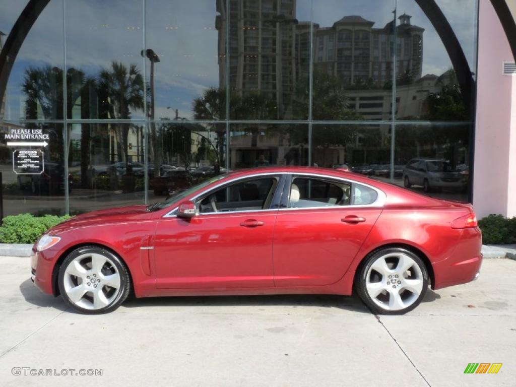 2009 XF Supercharged - Radiance Red Metallic / Ivory/Oyster photo #4