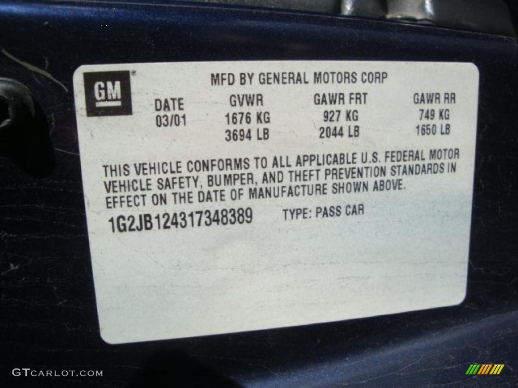 2001 Sunfire SE Coupe - Indigo Blue / Graphite photo #19