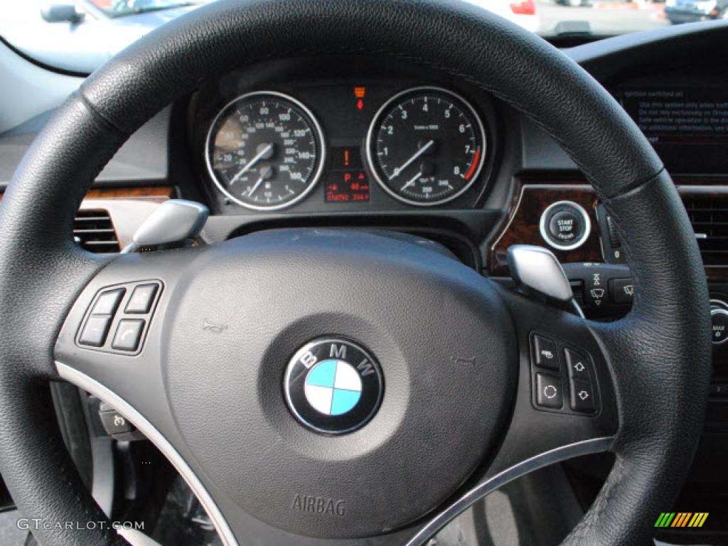 2009 BMW 3 Series 335i Sedan Black Steering Wheel Photo #38470721