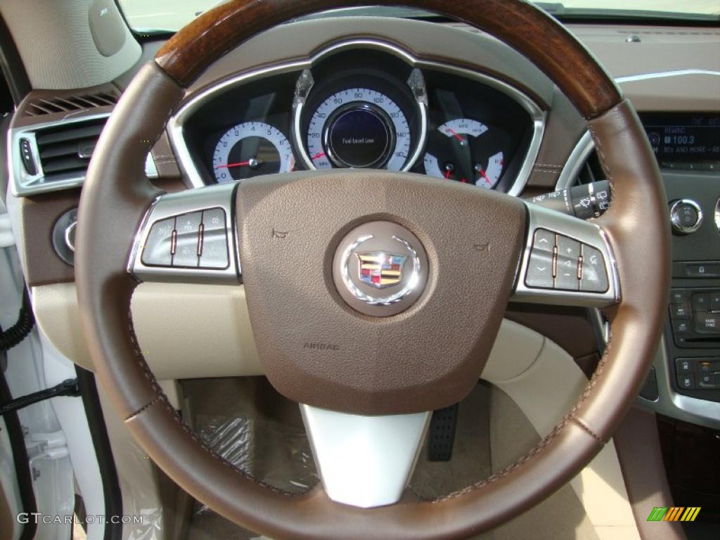 2011 Cadillac SRX 4 V6 AWD Shale/Brownstone Steering Wheel Photo #38472105