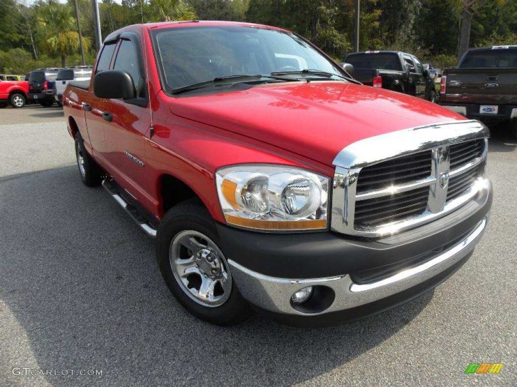 2006 Ram 1500 ST Quad Cab - Flame Red / Medium Slate Gray photo #1