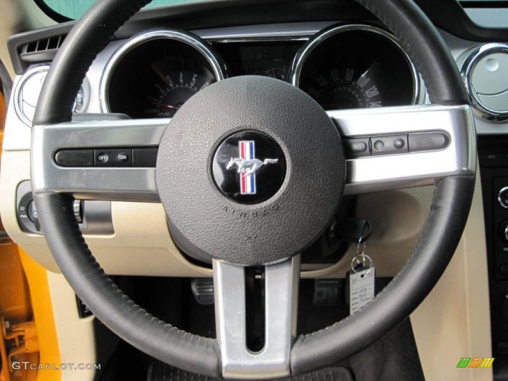 2008 Ford Mustang GT/CS California Special Coupe Dark Charcoal/Medium Parchment Steering Wheel Photo #38473823