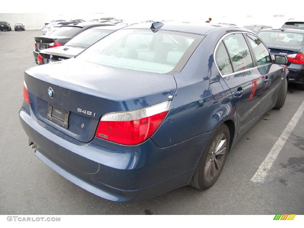 2005 5 Series 545i Sedan - Orient Blue Metallic / Grey photo #3