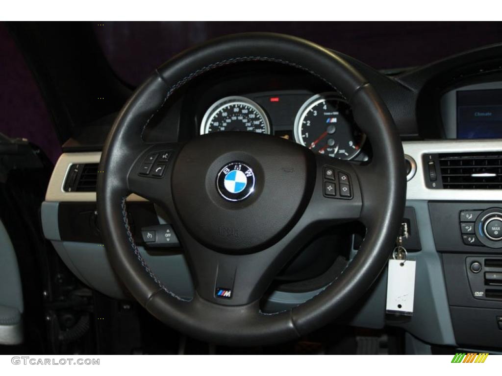 2008 BMW M3 Convertible Silver Novillo Leather Steering Wheel Photo #38482907
