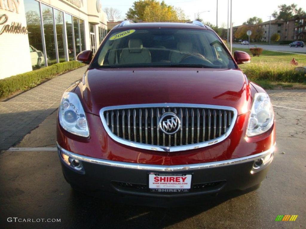 2008 Enclave CXL AWD - Red Jewel / Cashmere/Cocoa photo #2