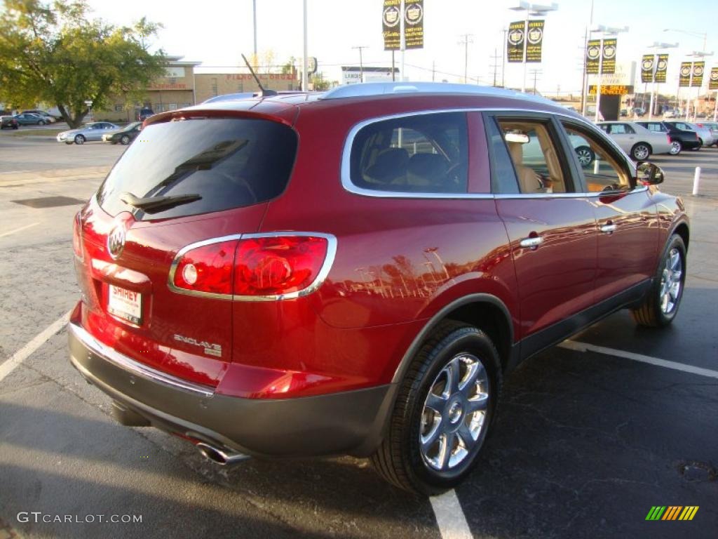 2008 Enclave CXL AWD - Red Jewel / Cashmere/Cocoa photo #6