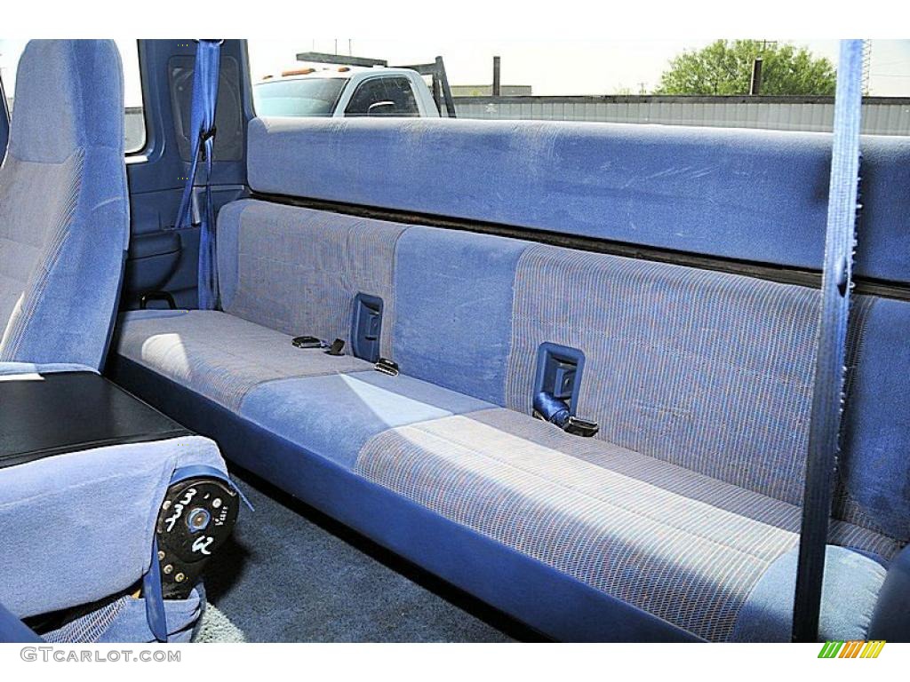 Blue Interior 1995 Ford F250 XLT Extended Cab 4x4 Photo #38485123