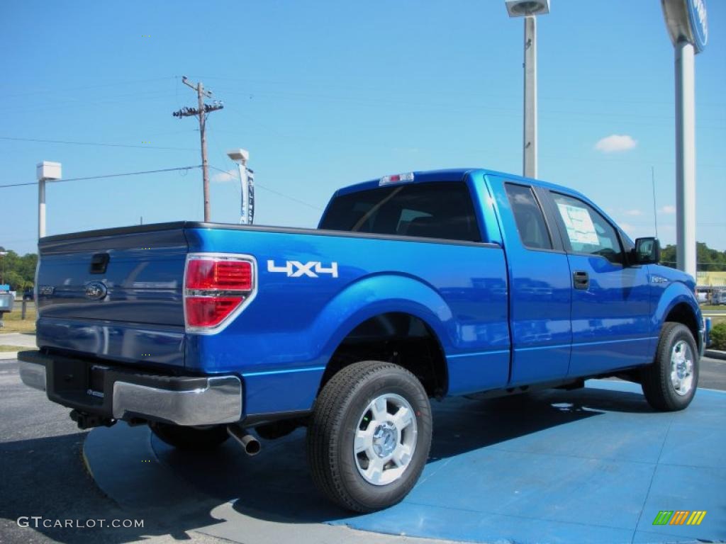 2010 F150 XLT SuperCab 4x4 - Blue Flame Metallic / Medium Stone photo #3