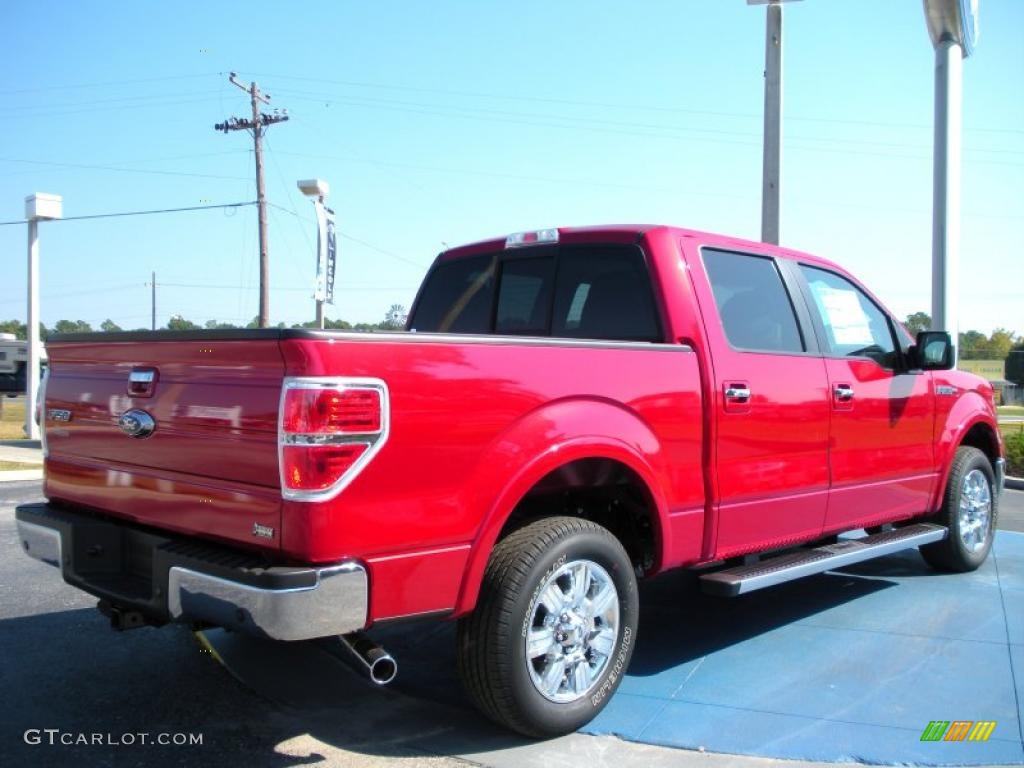 2010 F150 Lariat SuperCrew - Red Candy Metallic / Black photo #3