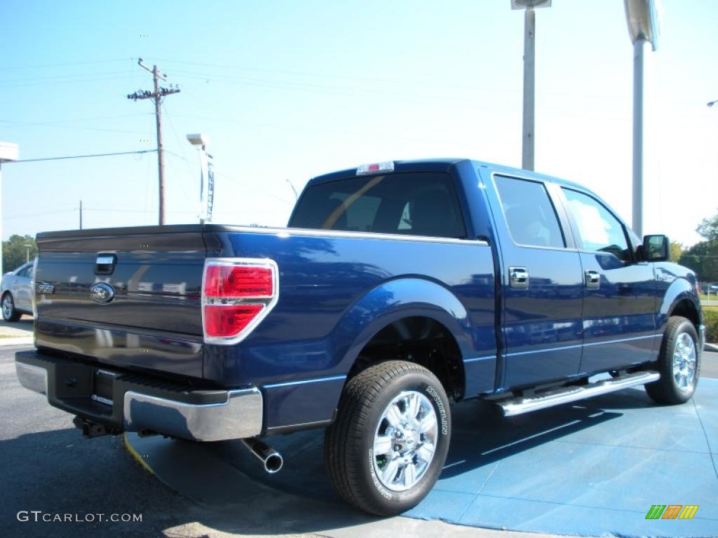 2010 F150 XLT SuperCrew - Dark Blue Pearl Metallic / Medium Stone photo #3