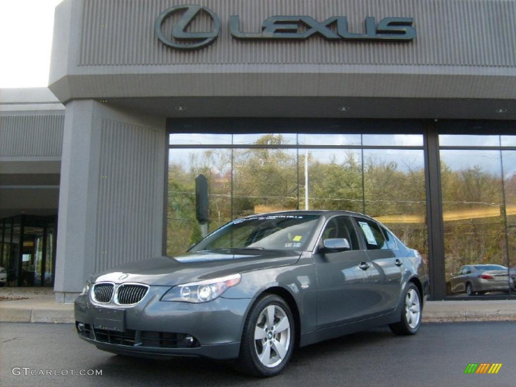 2007 5 Series 530xi Sedan - Titanium Grey Metallic / Black photo #1