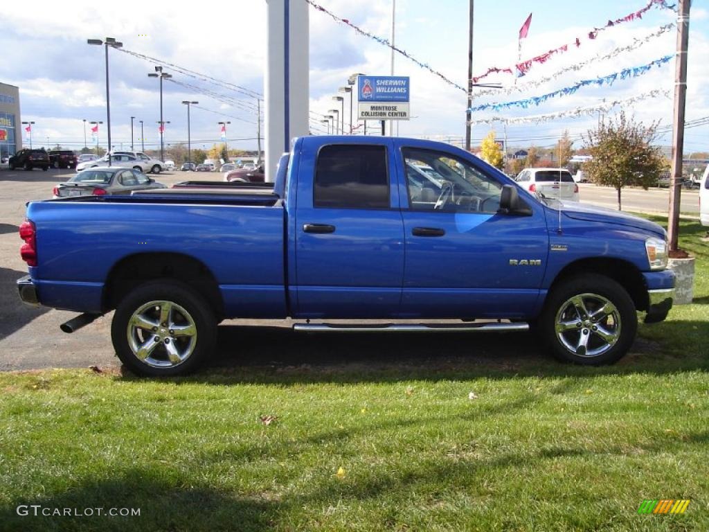 2008 Ram 1500 Big Horn Edition Quad Cab 4x4 - Electric Blue Pearl / Medium Slate Gray photo #5