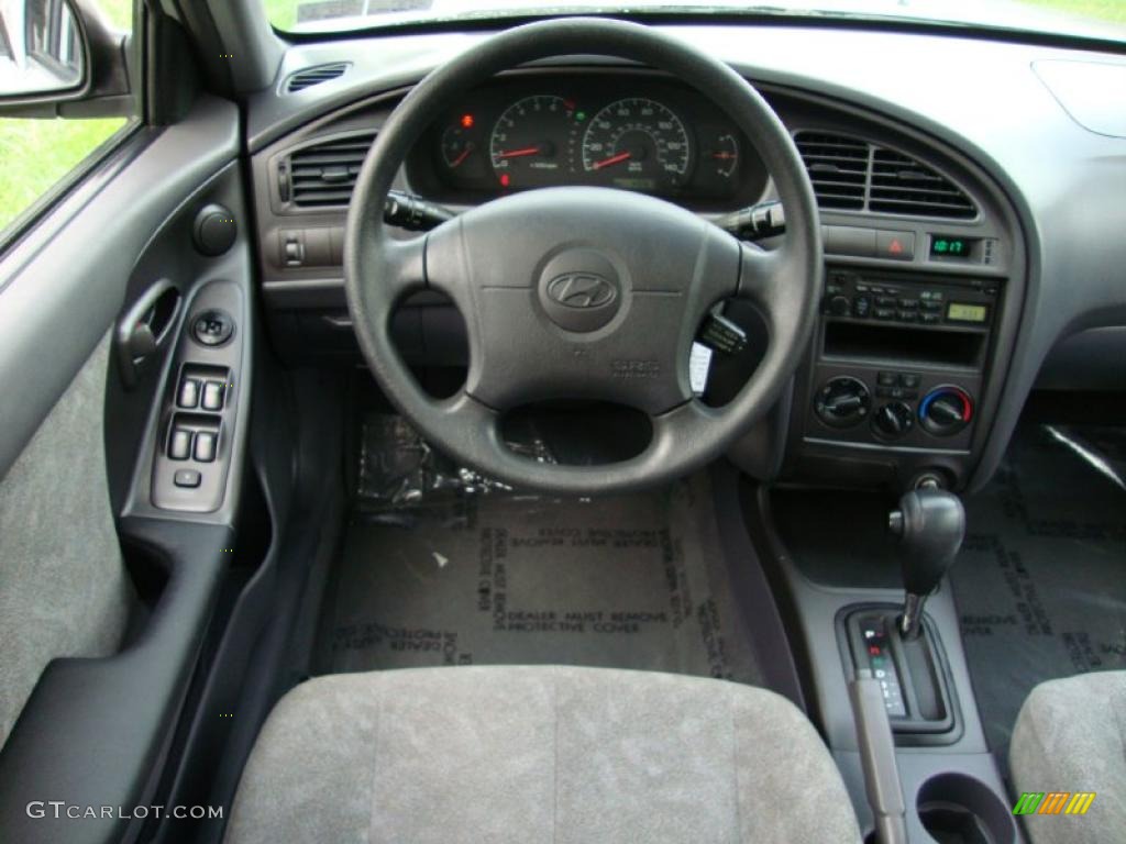 2002 Elantra GLS Sedan - Silver Pewter / Gray photo #26