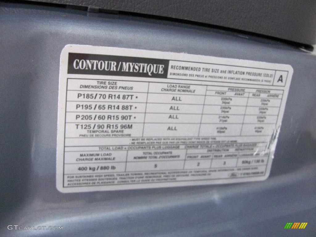 1999 Ford Contour SE Info Tag Photo #38493123