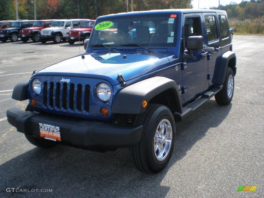 2009 Wrangler Unlimited X 4x4 - Deep Water Blue Pearl / Dark Slate Gray/Medium Slate Gray photo #1