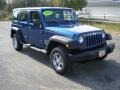 2009 Deep Water Blue Pearl Jeep Wrangler Unlimited X 4x4  photo #3