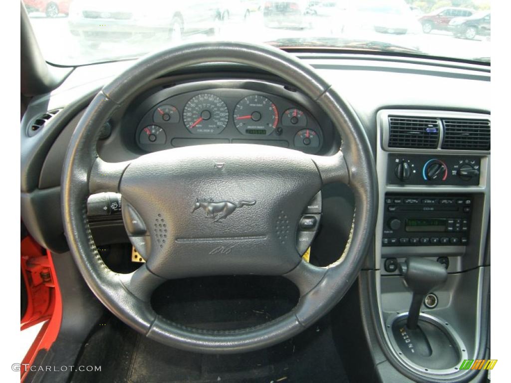 2004 Ford Mustang GT Convertible Dark Charcoal Steering Wheel Photo #38497471
