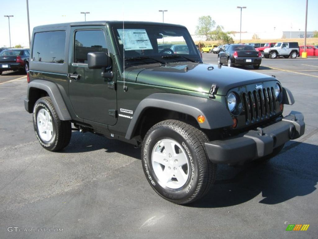 2011 Wrangler Sport S 4x4 - Natural Green Pearl / Black photo #3