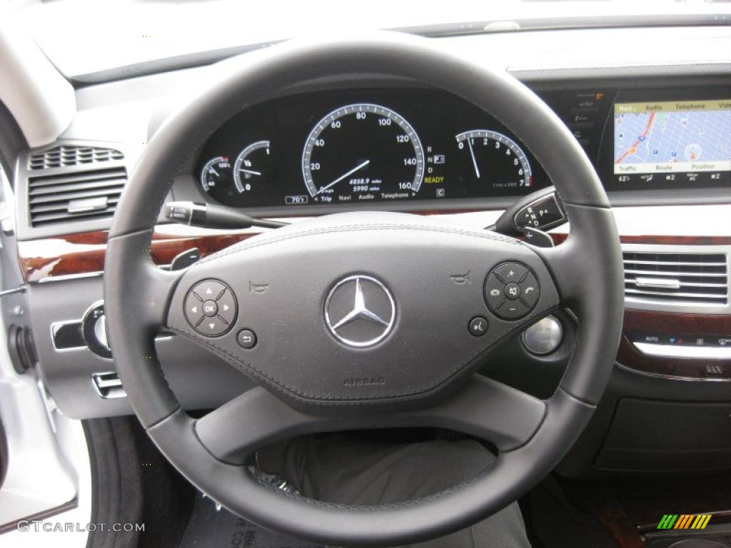 2010 Mercedes-Benz S 400 Hybrid Sedan Black Steering Wheel Photo #38500983