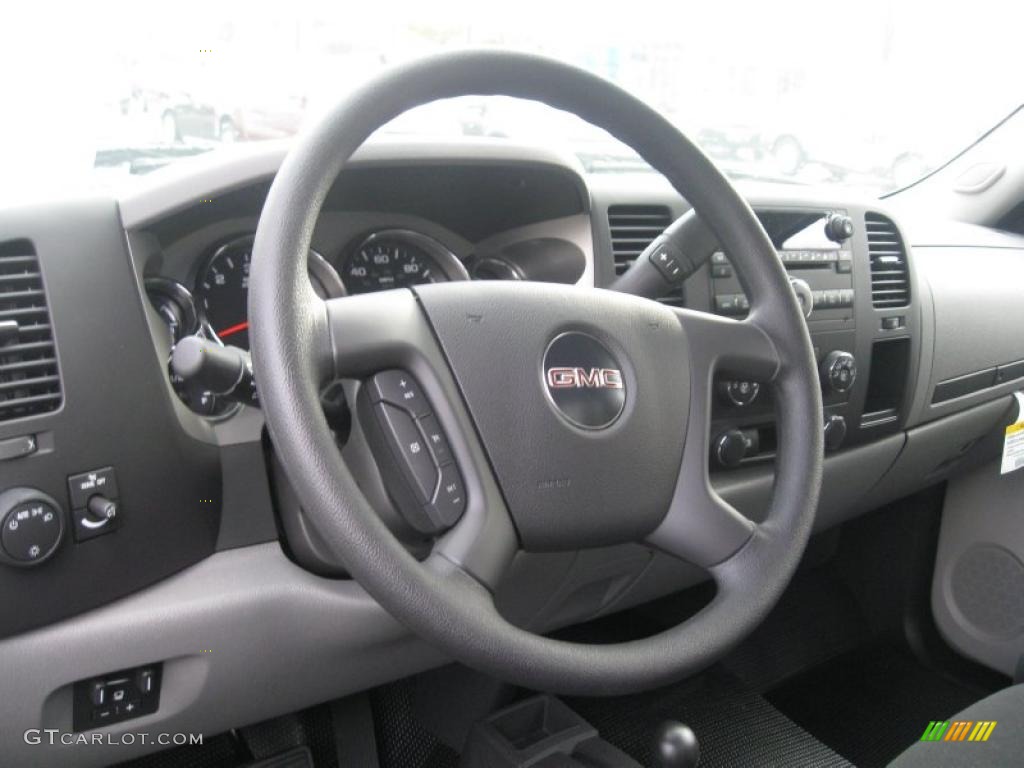2011 GMC Sierra 2500HD Work Truck Regular Cab 4x4 Dark Titanium Steering Wheel Photo #38501611