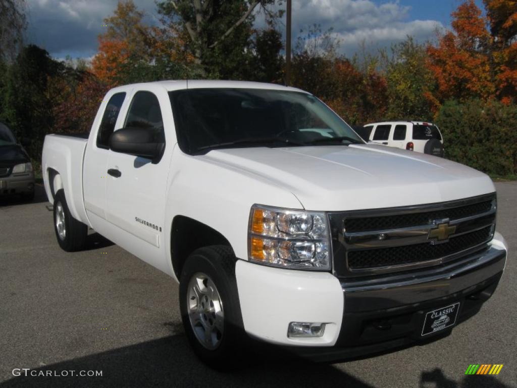 2007 Silverado 1500 LT Extended Cab - Summit White / Ebony Black photo #3