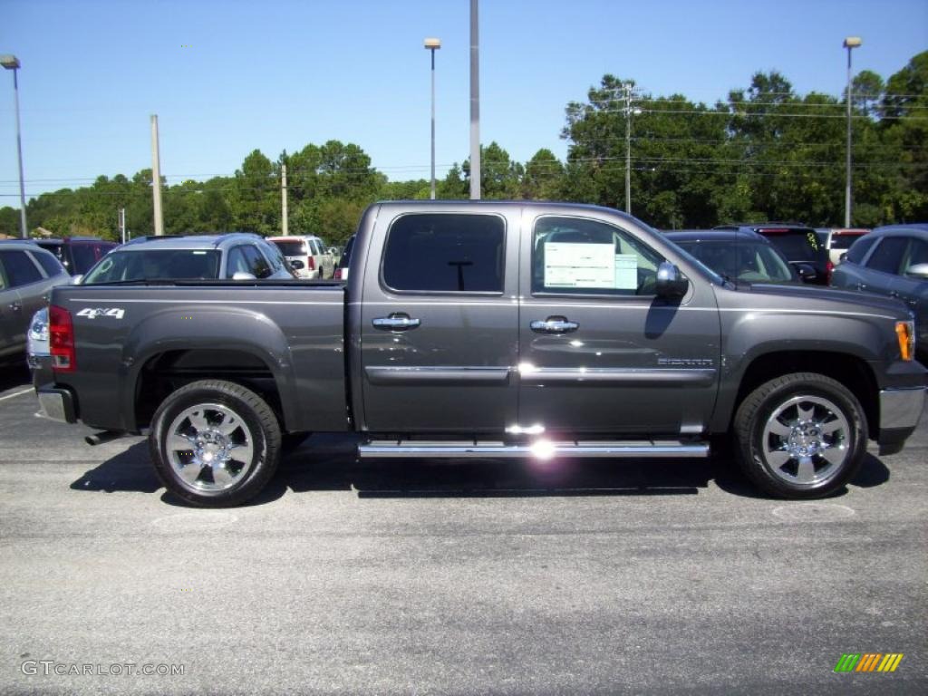 2011 Sierra 1500 SLE Crew Cab 4x4 - Storm Gray Metallic / Ebony photo #1