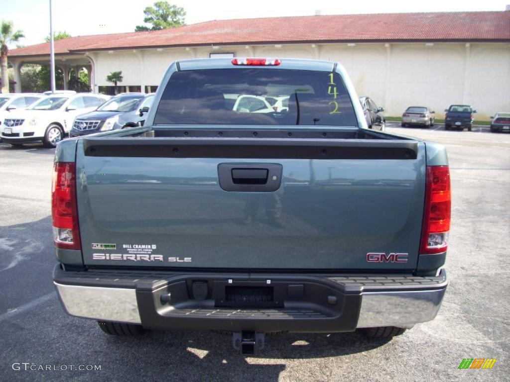 2011 Sierra 1500 SLE Crew Cab - Gray Green Metallic / Ebony photo #2