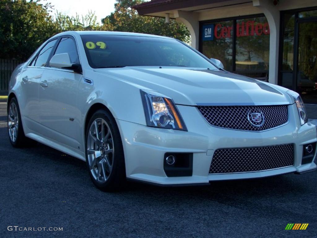 2009 CTS -V Sedan - White Diamond Tri-Coat / Ebony photo #3