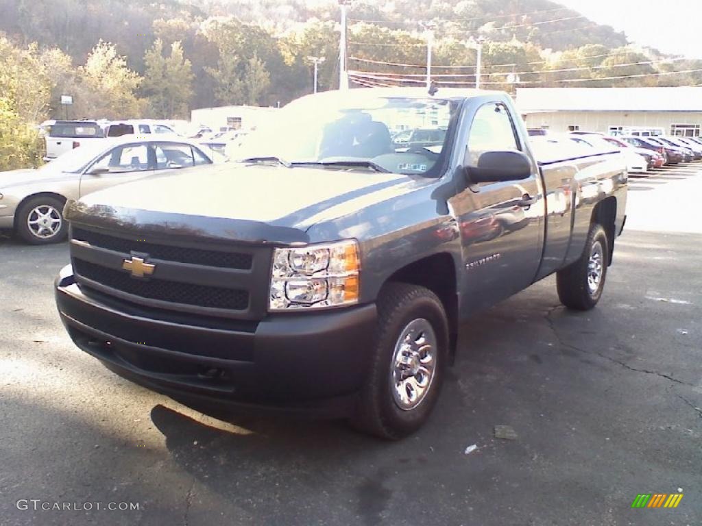 2008 Silverado 1500 Work Truck Regular Cab 4x4 - Blue Granite Metallic / Dark Titanium photo #1