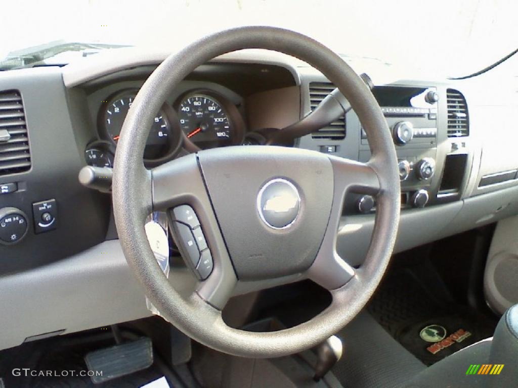 2008 Chevrolet Silverado 1500 Work Truck Regular Cab 4x4 Dark Titanium Steering Wheel Photo #38509875