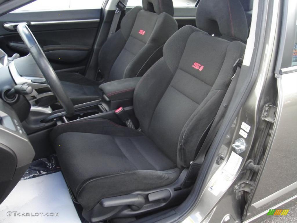 Black Interior 2008 Honda Civic Si Sedan Photo #38510191